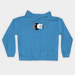 Goldfish Rocket ship and stars Kids Hoodie